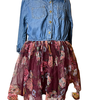 Jean top with Violet Bottom Dress (size 10)