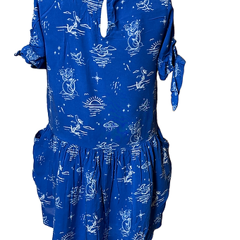 Gymboree - Blue and White Shirt Sleeves Dress (size 4)