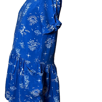 Gymboree - Blue and White Shirt Sleeves Dress (size 4)