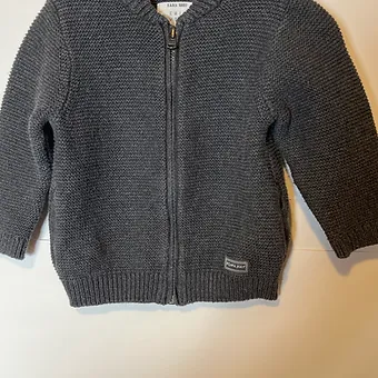 Zara Baby Knit and Wear Boys Gray zipped sweater(size 6-9 mos)
