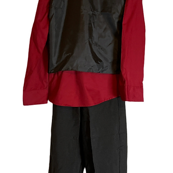 Sharp Style! George Boys Black Suit w/ Burgundy Shirt & Vest