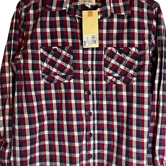 New With Tag- Brand New Cherokee Boys Red Plaid Button-Down Shirt – Size L