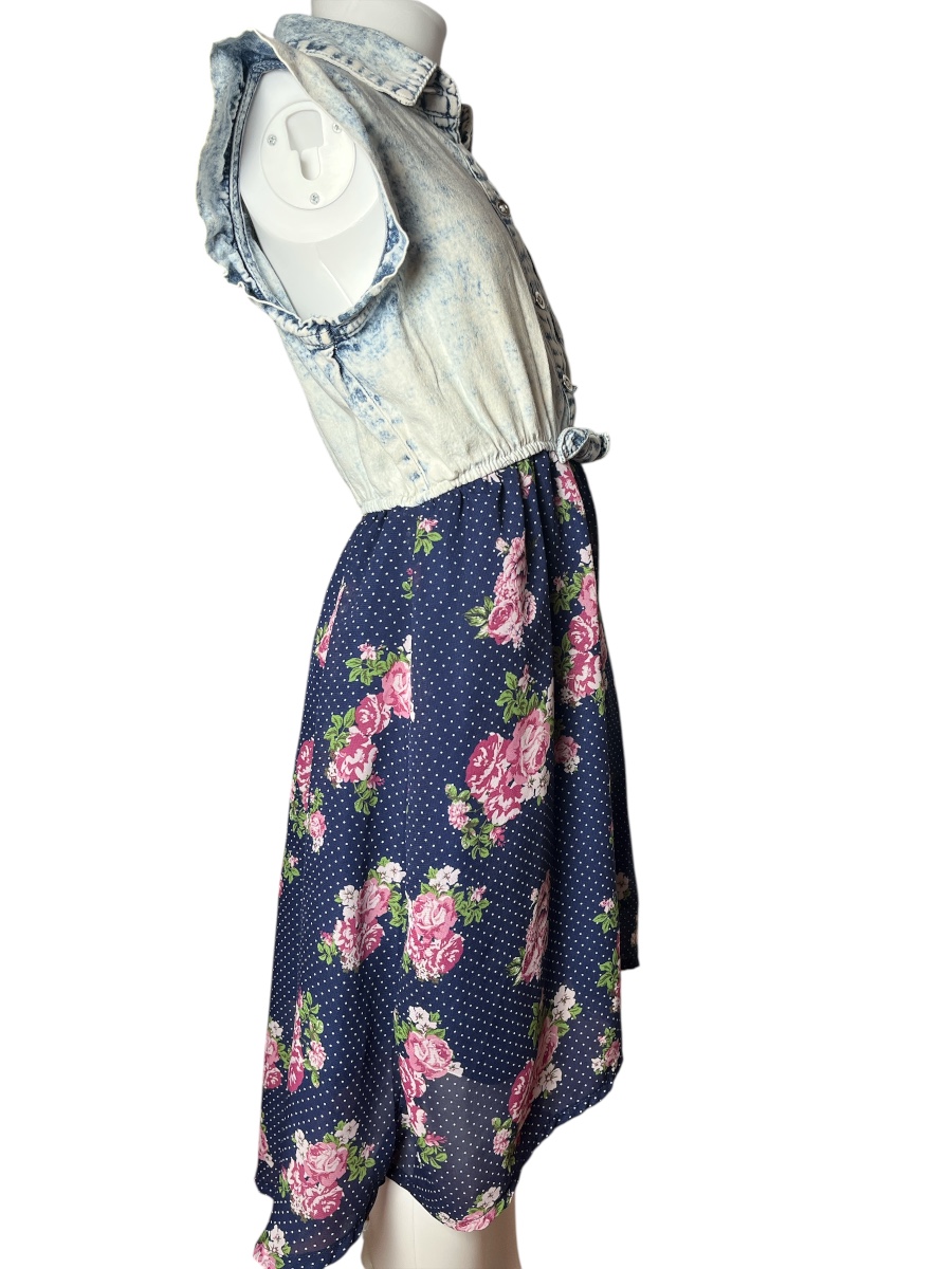 Girls' Denim and Floral Dress (size 14-16)