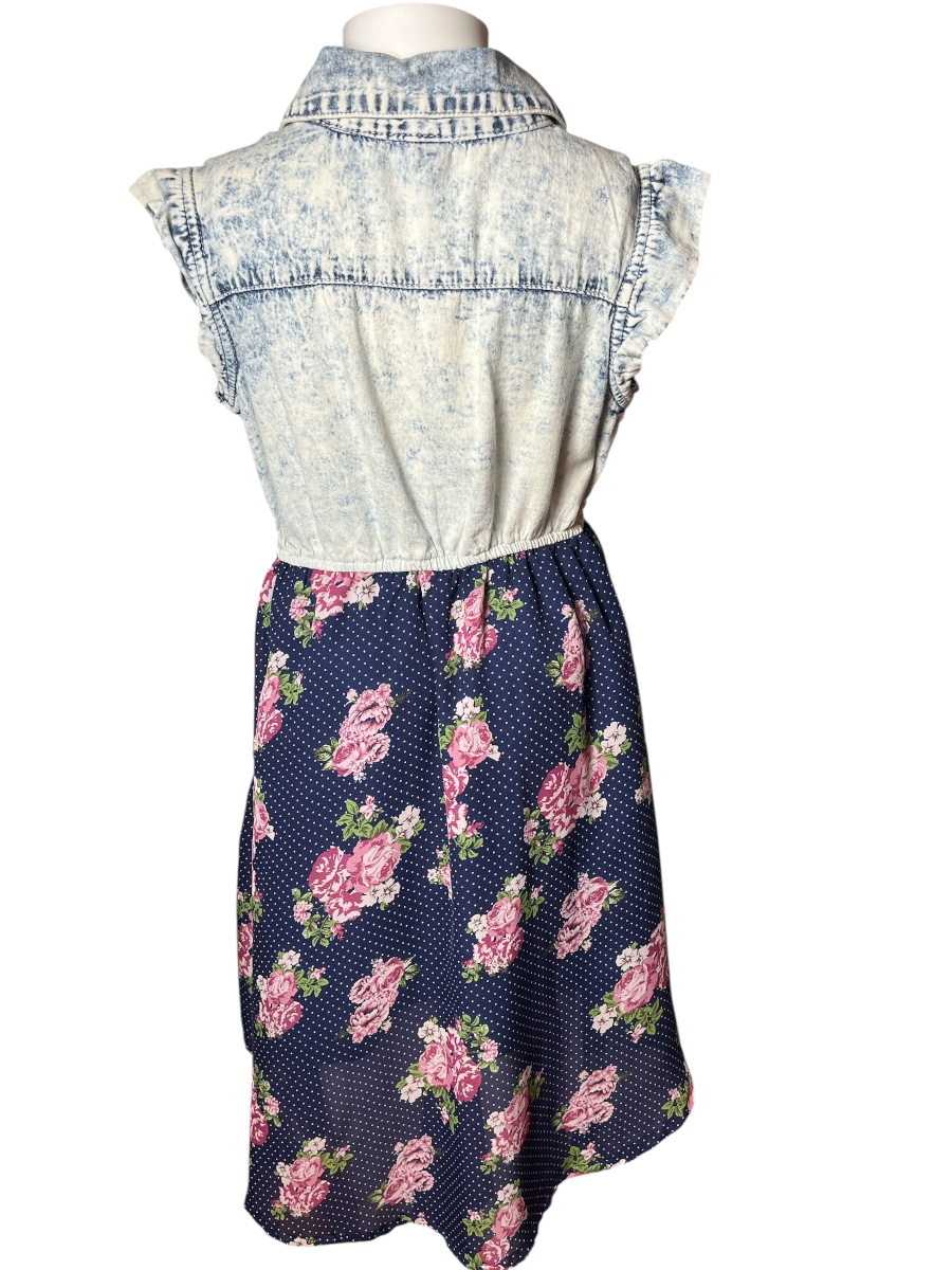 Girls' Denim and Floral Dress (size 14-16)