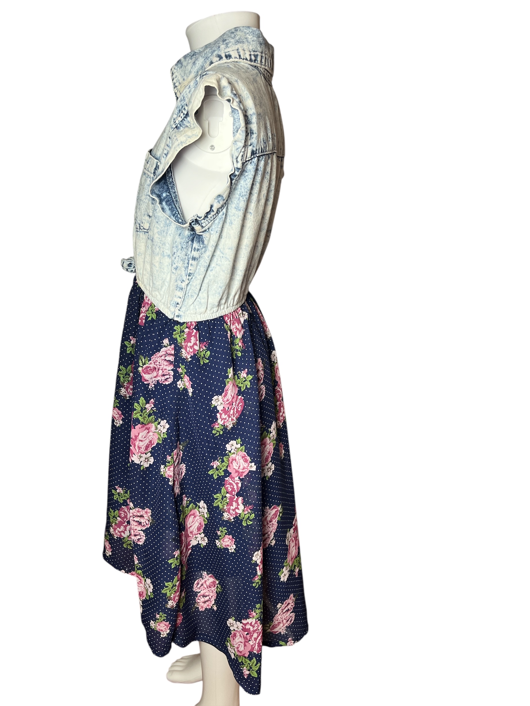 Girls' Denim and Floral Dress (size 14-16)