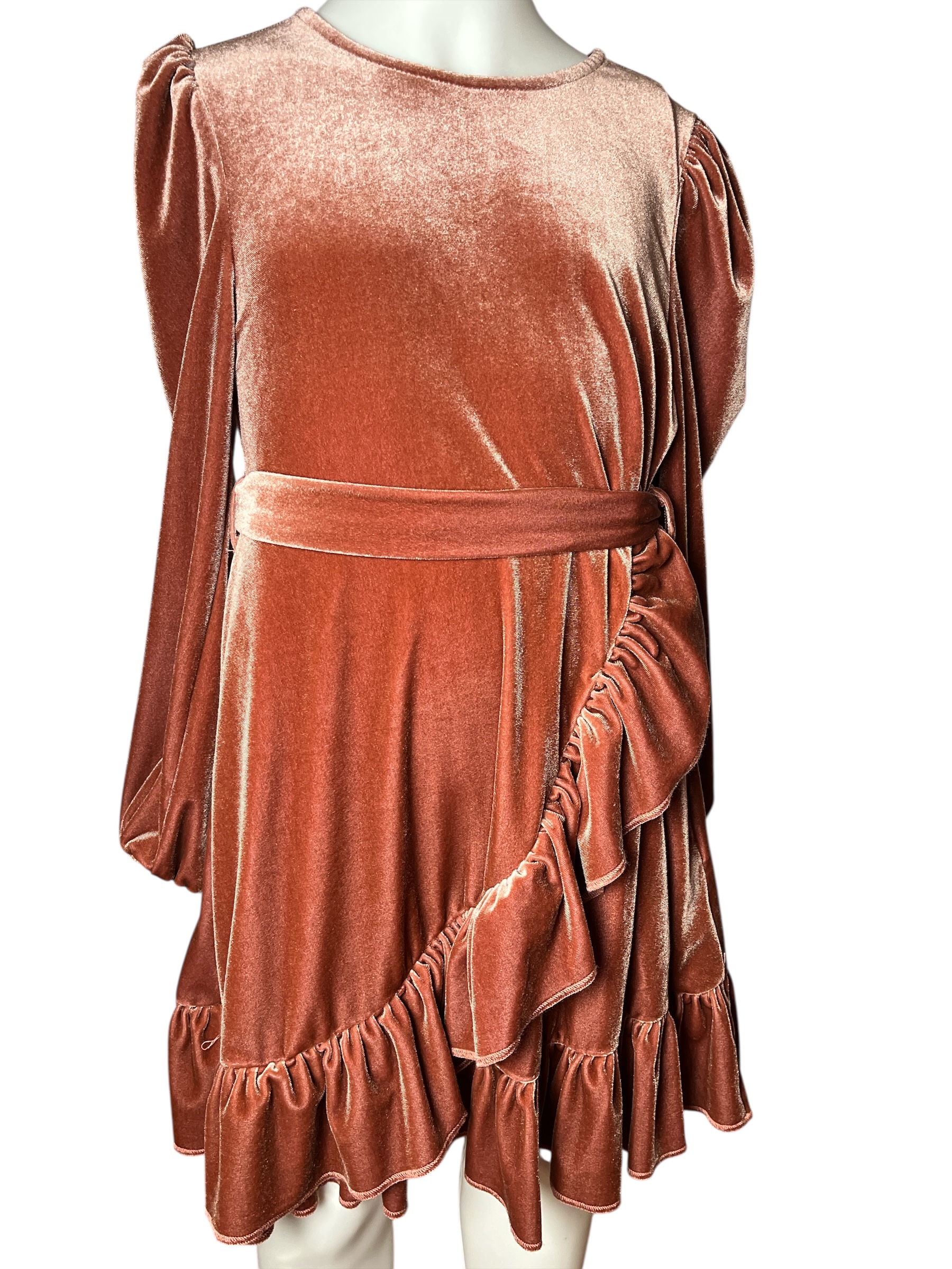 Velvet Ruffle Dress (size 9Y)