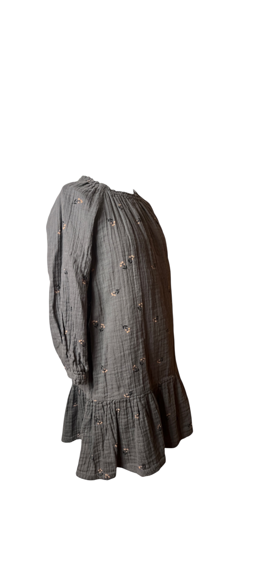 Charcoal Floral Long Sleeve Dress(size 6)