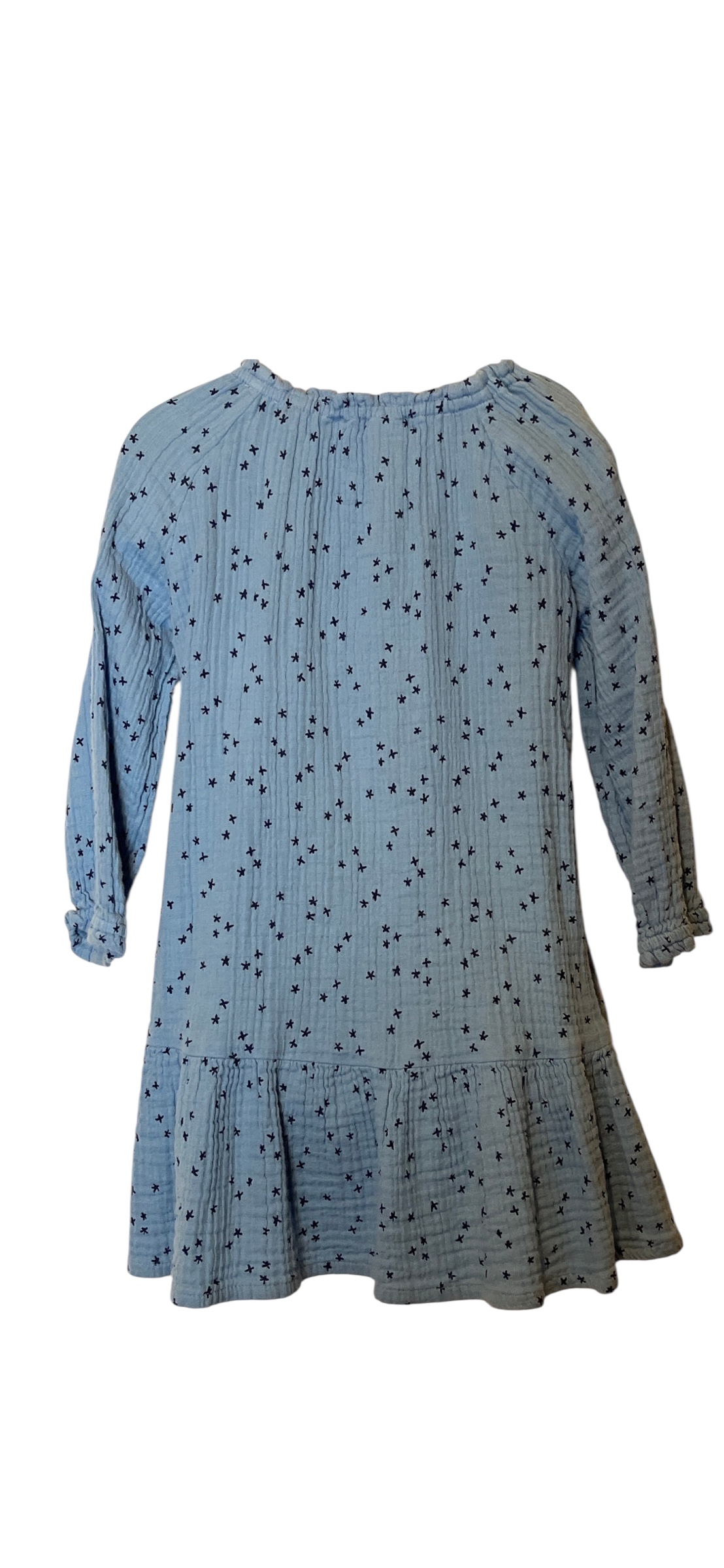 Blue Long-Sleeve Girls' Dress (size 6)