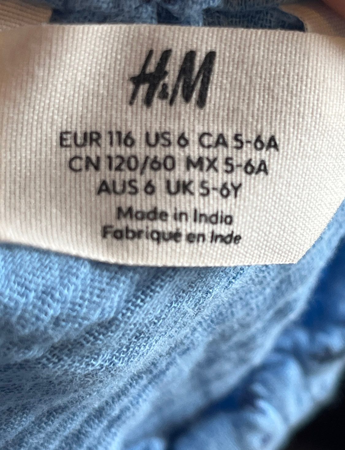 Blue Long-Sleeve Girls' Dress (size 6)