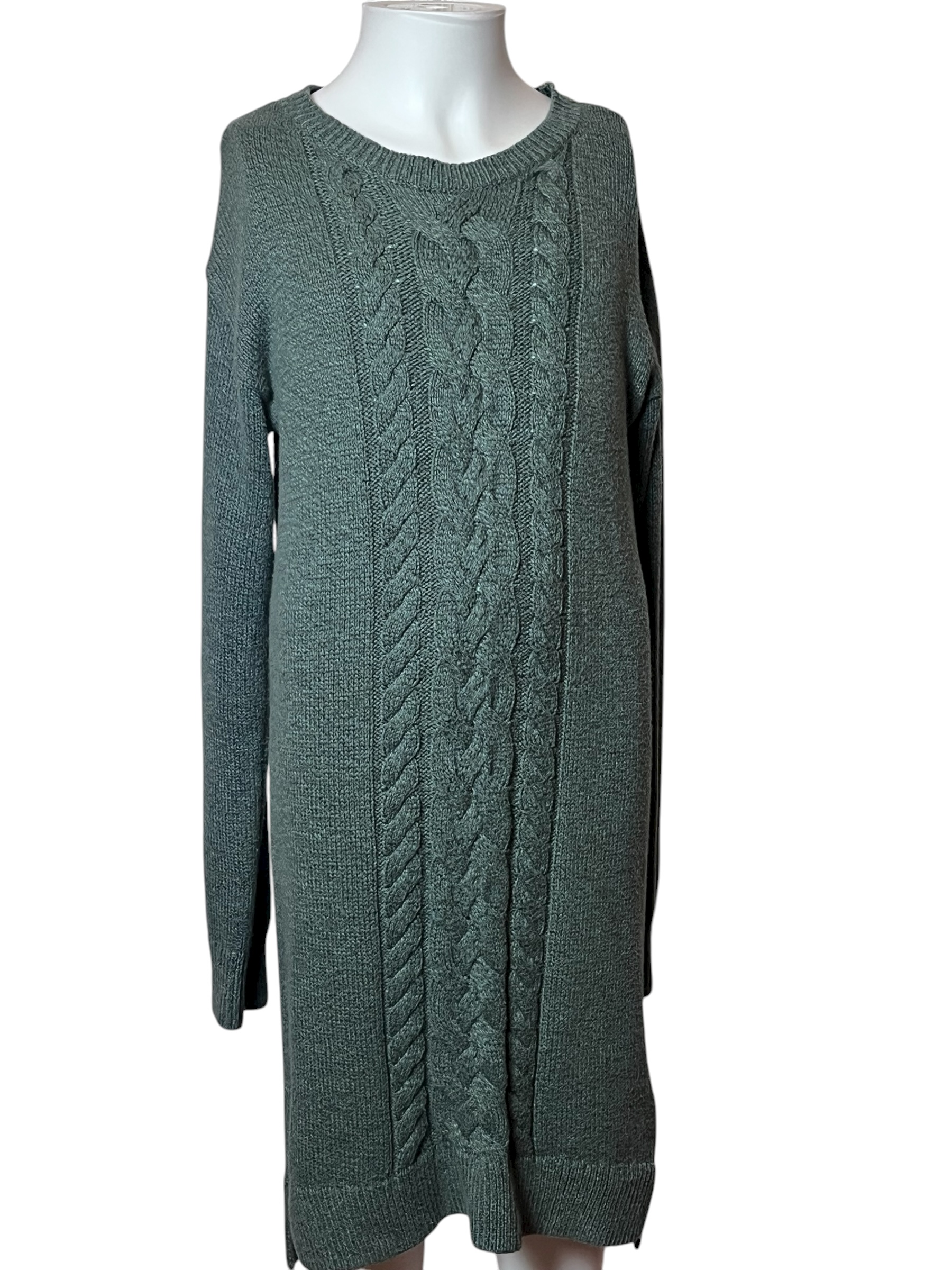 Cable Knit Long Sweater Dress (size L 10-12)