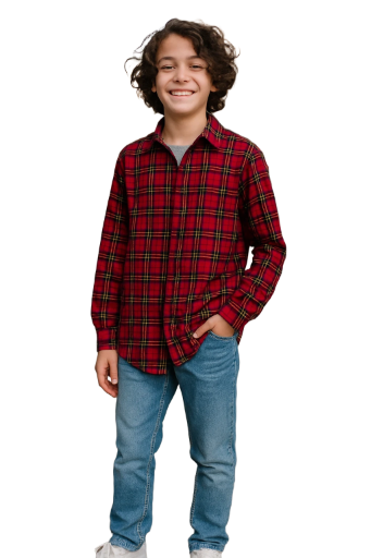 Place Red Plaid long sleeves buttoned boy's shirt (size 16)