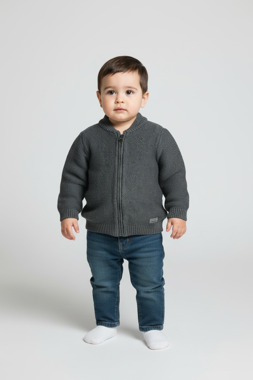 ZARA Baby Knit Zip-Up Sweater – Size 6–9 Months