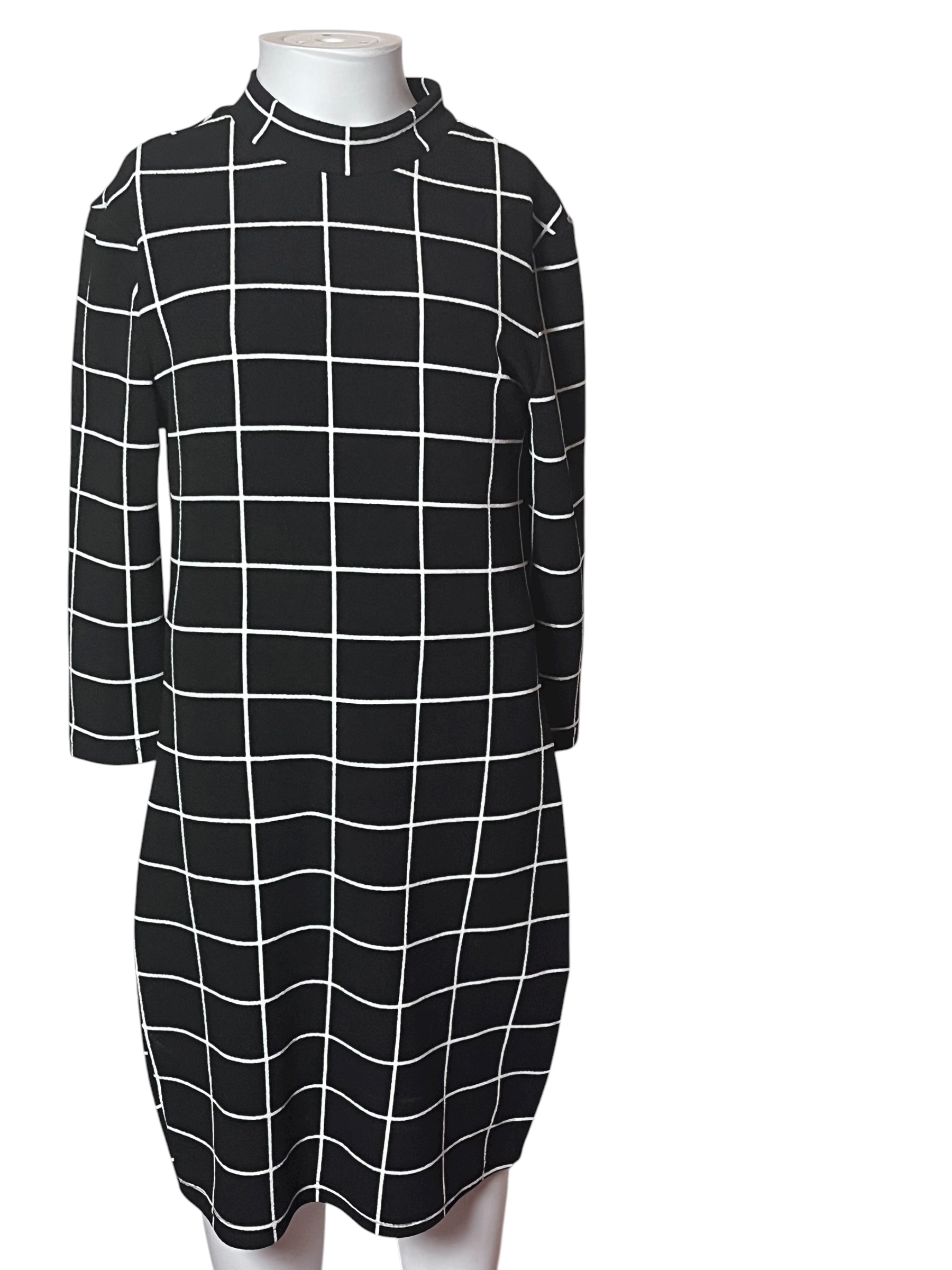 SHEIN-Black Grid Pattern Dress(size L 10)