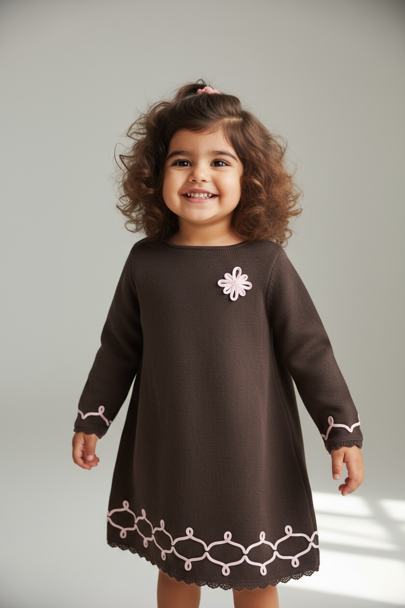 Girls' Brown Knit Dress(size 3T)
