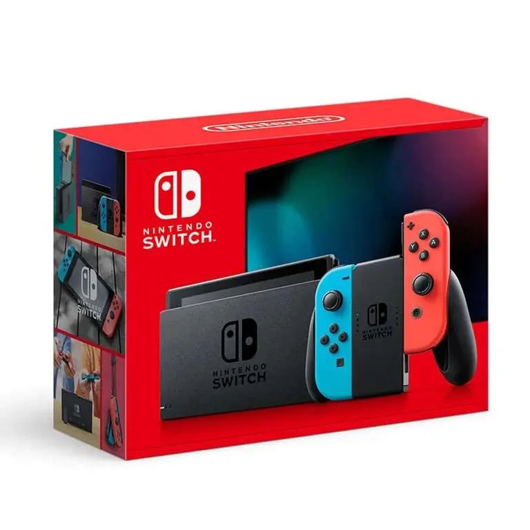 Nintendo Switch Neon Blue And Neon Red Joycon. Color Rojo