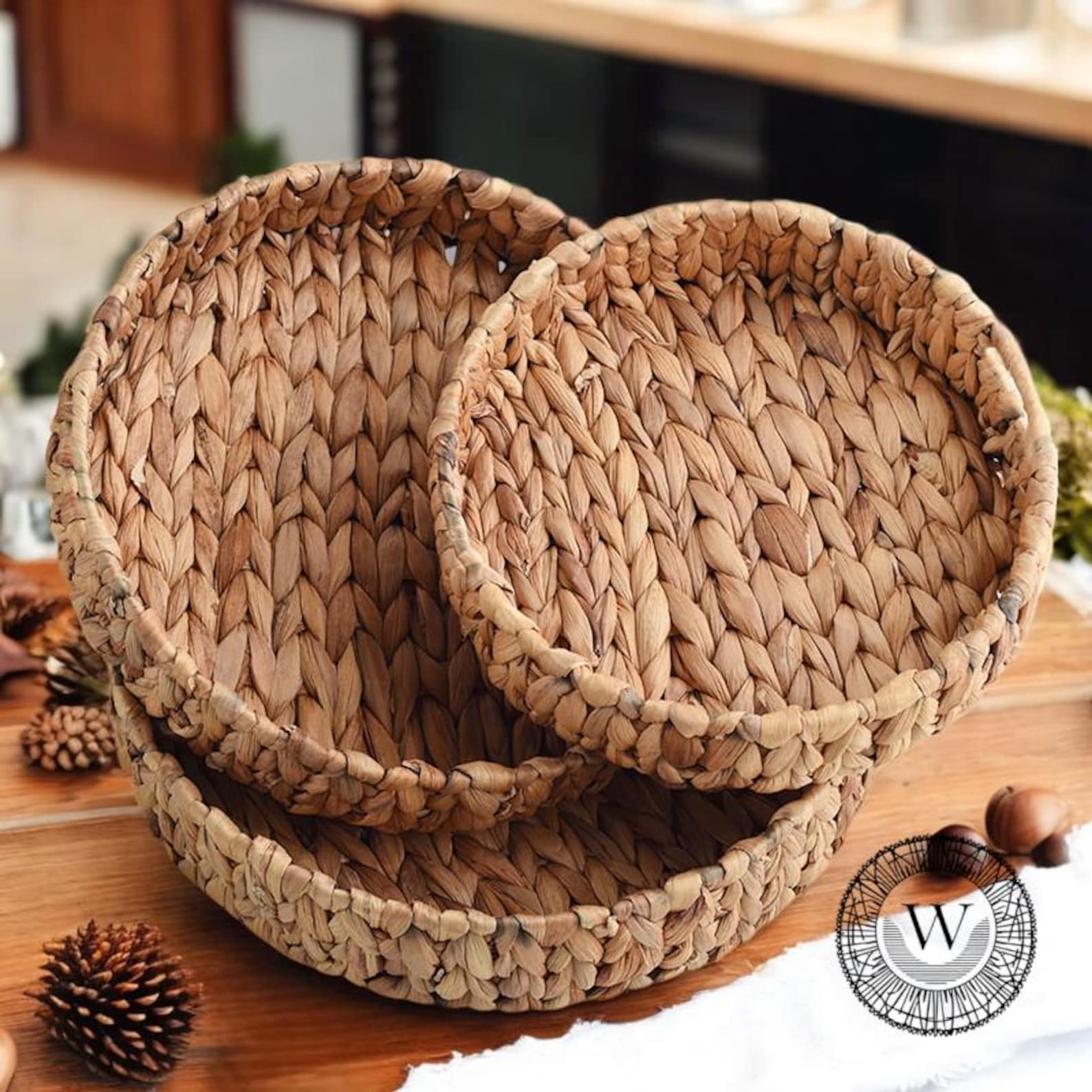 Rattan Storage Tray, Rustic Snack Plate, Handwoven Rattan Storage, Handmade Rattan Organiser, Decorative Wicker Basket, Essentials Organiser