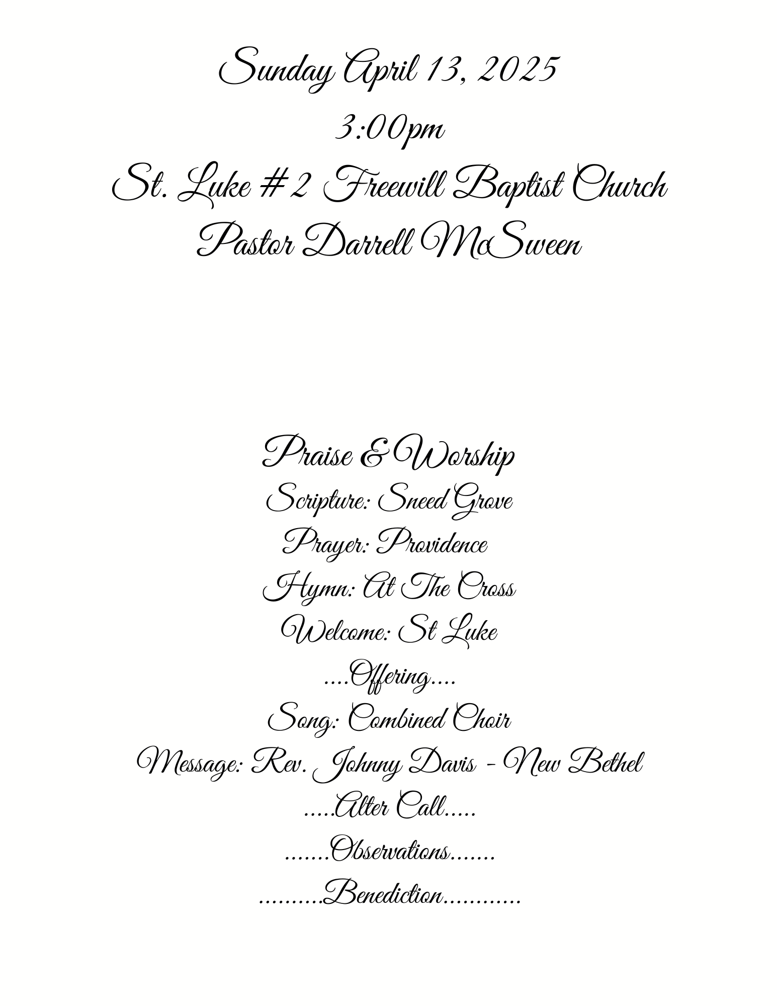 Personalized Program Booklet 