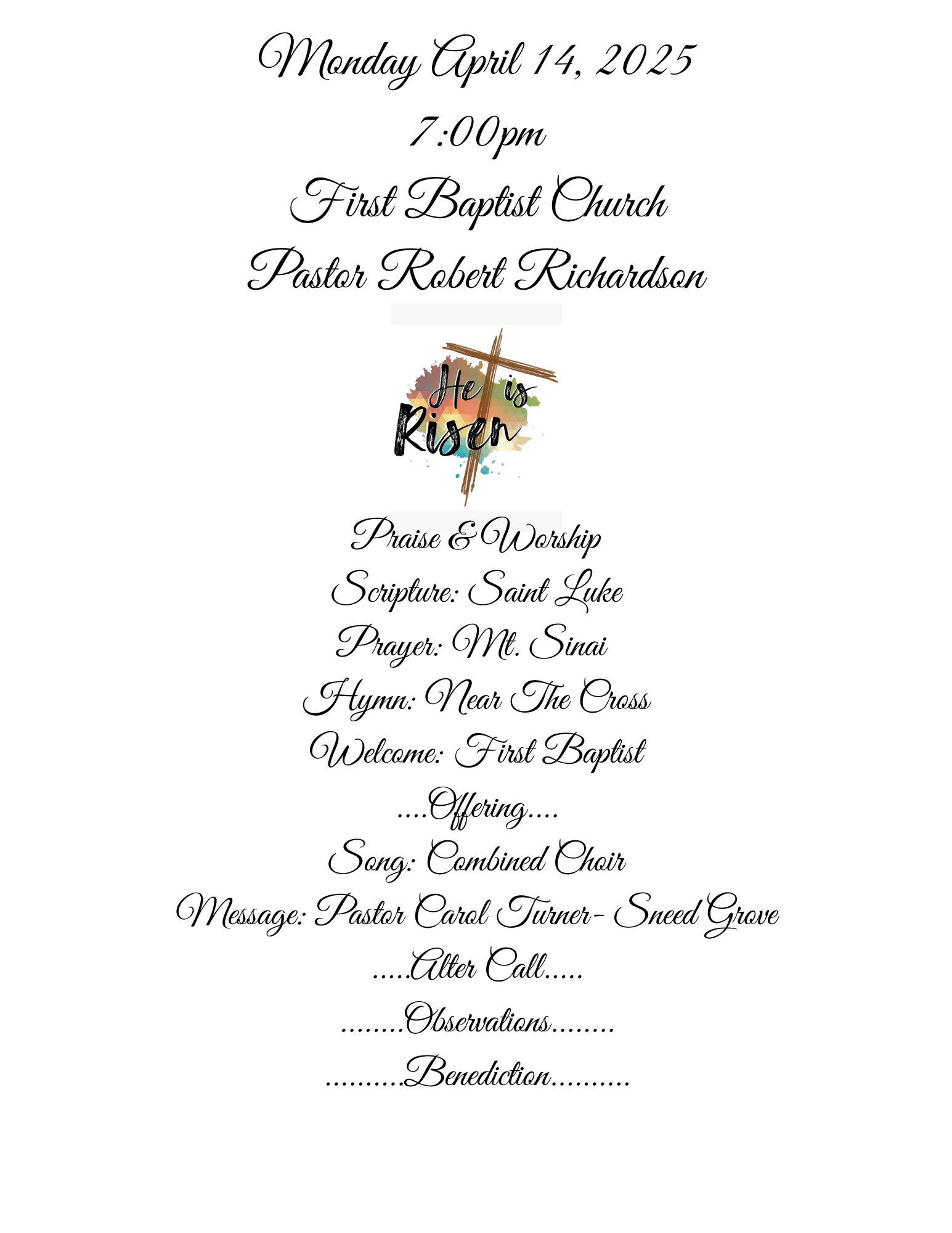 Personalized Program Booklet 