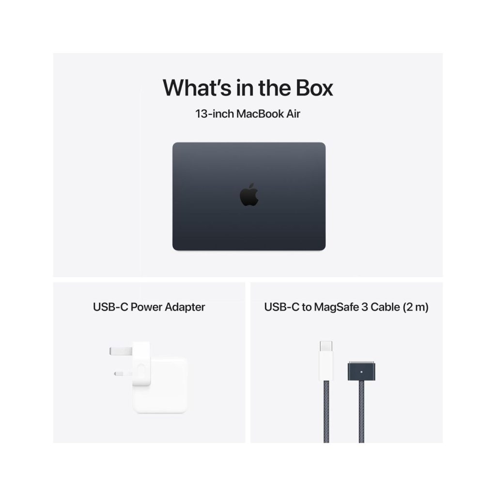 New 2025 MacBook Air MW1L3 15-Inch Display, M4 chip 10-core CPU and 10-core GPU Processor/16GB RAM/256GB SSD/macOS (International Version) English Midnight