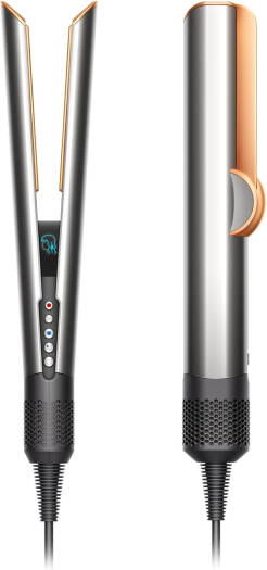  Dyson HT01 Airstrait Hair Straightner, 1600W, LCD Screen, Lock Feature, Auto-Pause, Wet To Dry Straightening With Air, Natural Straight Finish, Intelligent Heat Control, Nickel/Copper