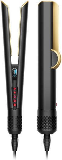 Dyson HT01 Airstrait Straightener, 1600W, LCD Screen, Wet to Dry Hair, 2 Modes, 3 Heat, 3 Speed Power, 240V Voltage, Intuitive Airflow, Lock Feature, Auto-Pause, Onyx Black/Gold | HT01-ONYX-BLK-GLD
