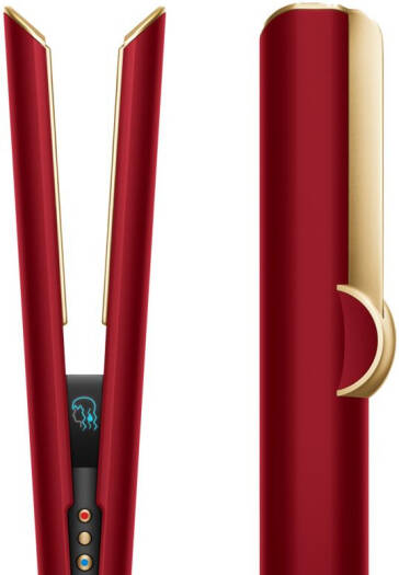 Dyson Airstrait Straightener, 1600W, LCD Screen, Wet to Dry Hair, 2 Modes, 3 Heat, 3 Speed Power, 240V Voltage, Intuitive Airflow, Lock Feature, Auto-Pause, Red Velvet/Gold | HT01