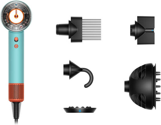 Dyson Supersonic Nural Hair Dryer, Scalp Protect Button, Instant Control, 3 Precise Airflow Settings, 4 Precise Heat Settings, Pause Detect Technology, Ceramic Patina/Topaz | HD16