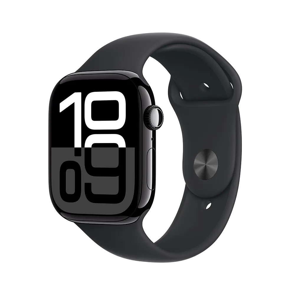 Apple Watch Series 10 GPS 46mm Jet Black Aluminium Case with Black Sport Band - M/L  MWWQ3QA/A
