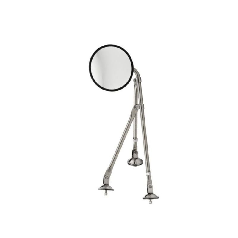 Espejo Mentiroso 8″ con su base de tres patas Acero Inox.