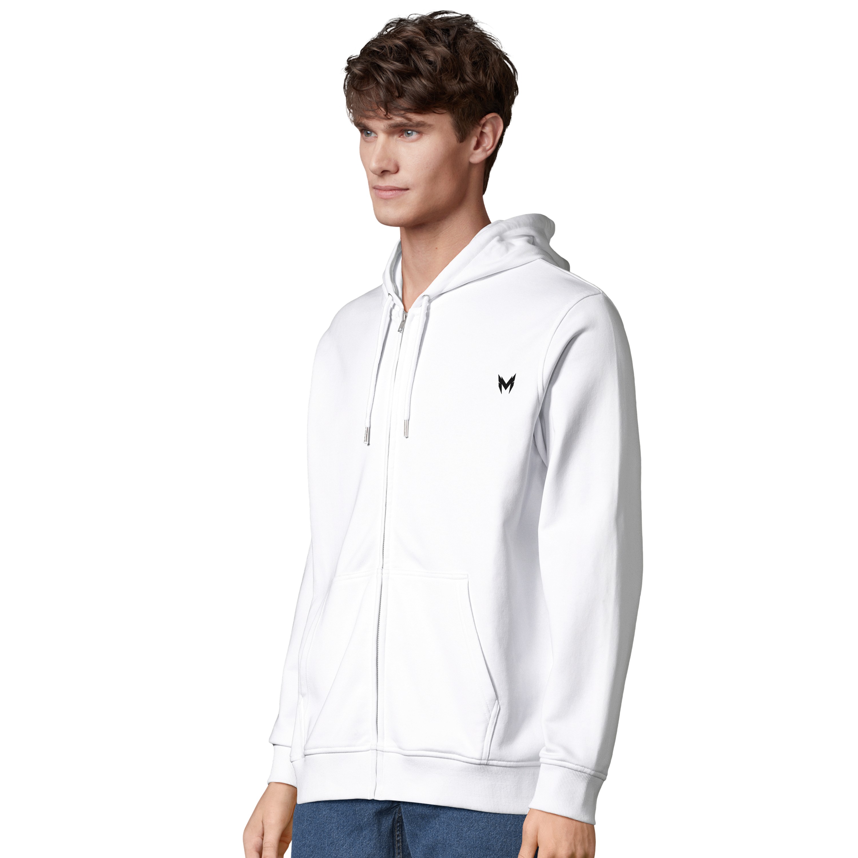 Marqueewear White Zipper Hoodie 100% Cotton Presented By (Urban Thrones)