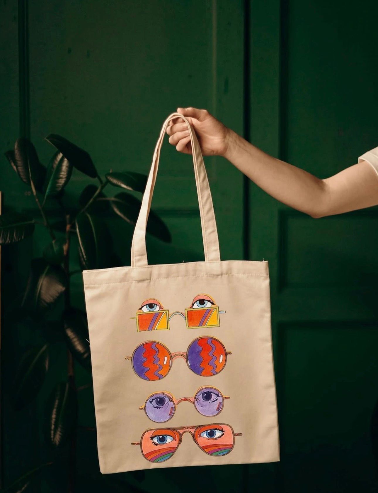 Canvas Tote Bag with Artistic Print