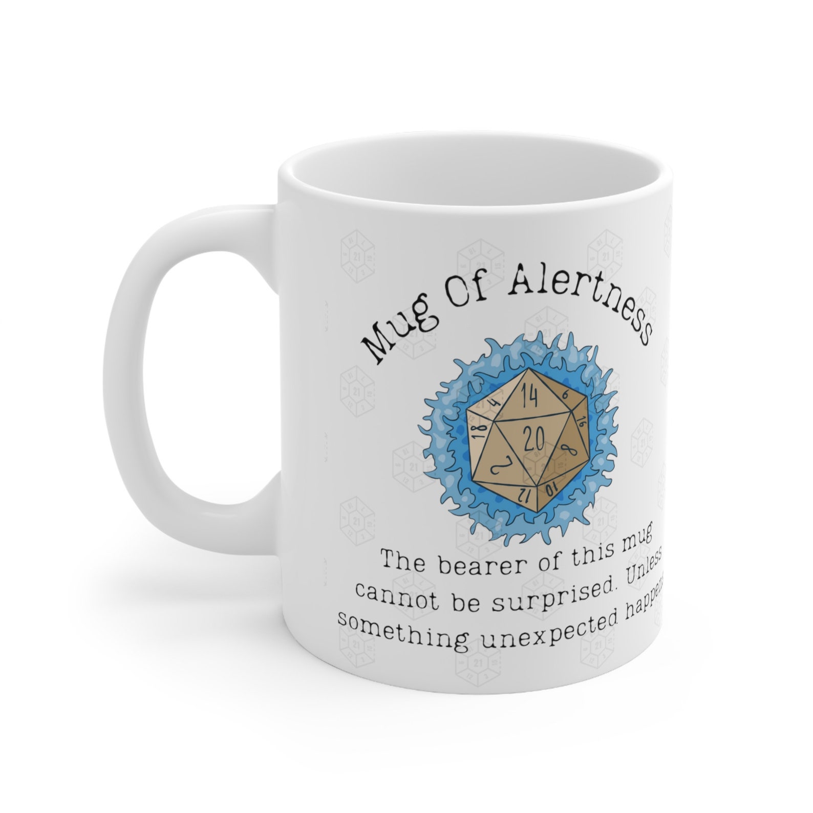 DND Mug of Alertness for Table Top RPG gamers and Dungeons and Dragons Fans DM, Warcraft World, Skyri