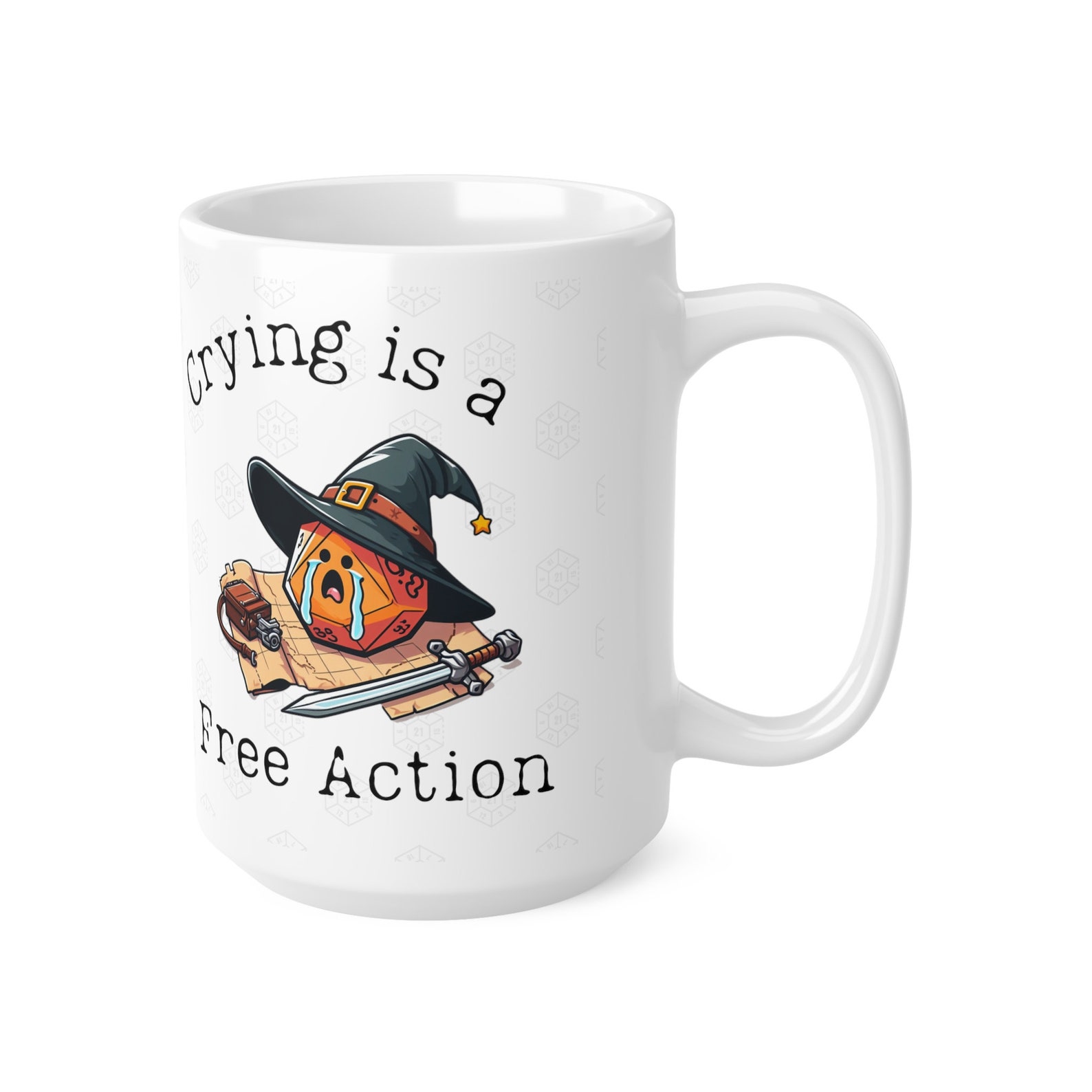 Dnd Mug Crying is a Free Action Mug Gift for Dm Dungeons Dragons, BG3 Bards, Warlocks, Tieflings, Karlach Astarion, Vox Nein Fans