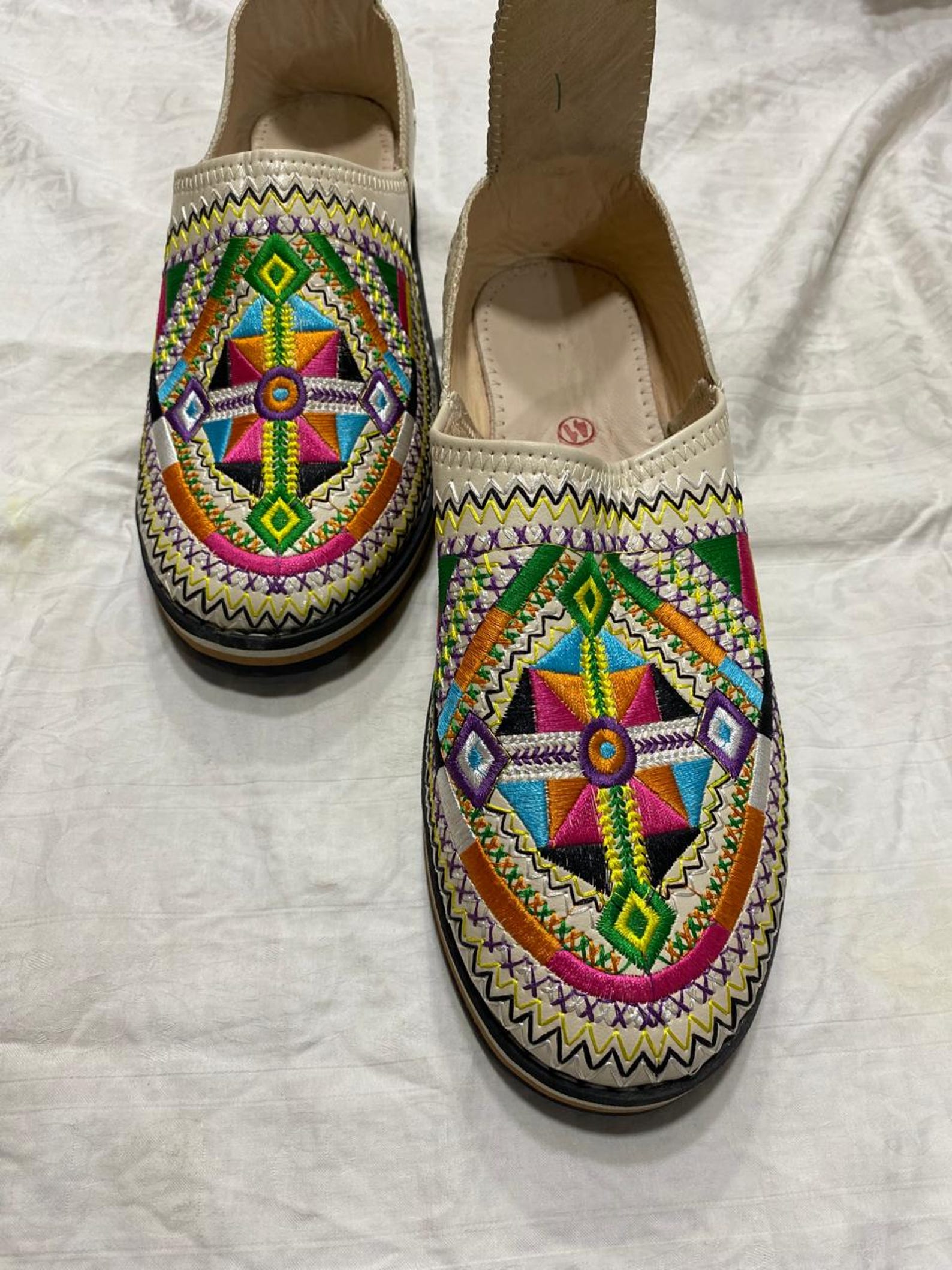 Moroccan Handmade Babouches Genuine Leather & Colorful Berber Embroidery