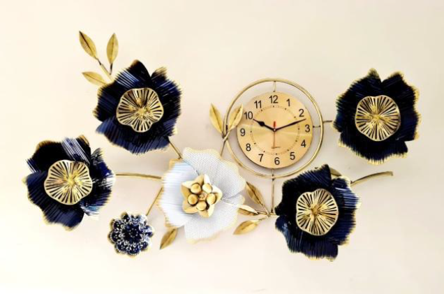 Decorative Wall Clock with Floral Design