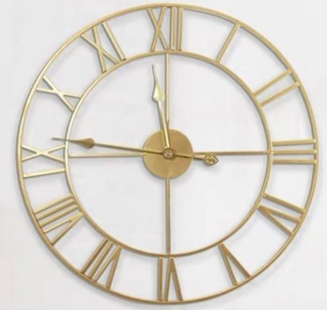 Gold Roman Numeral Wall Clock