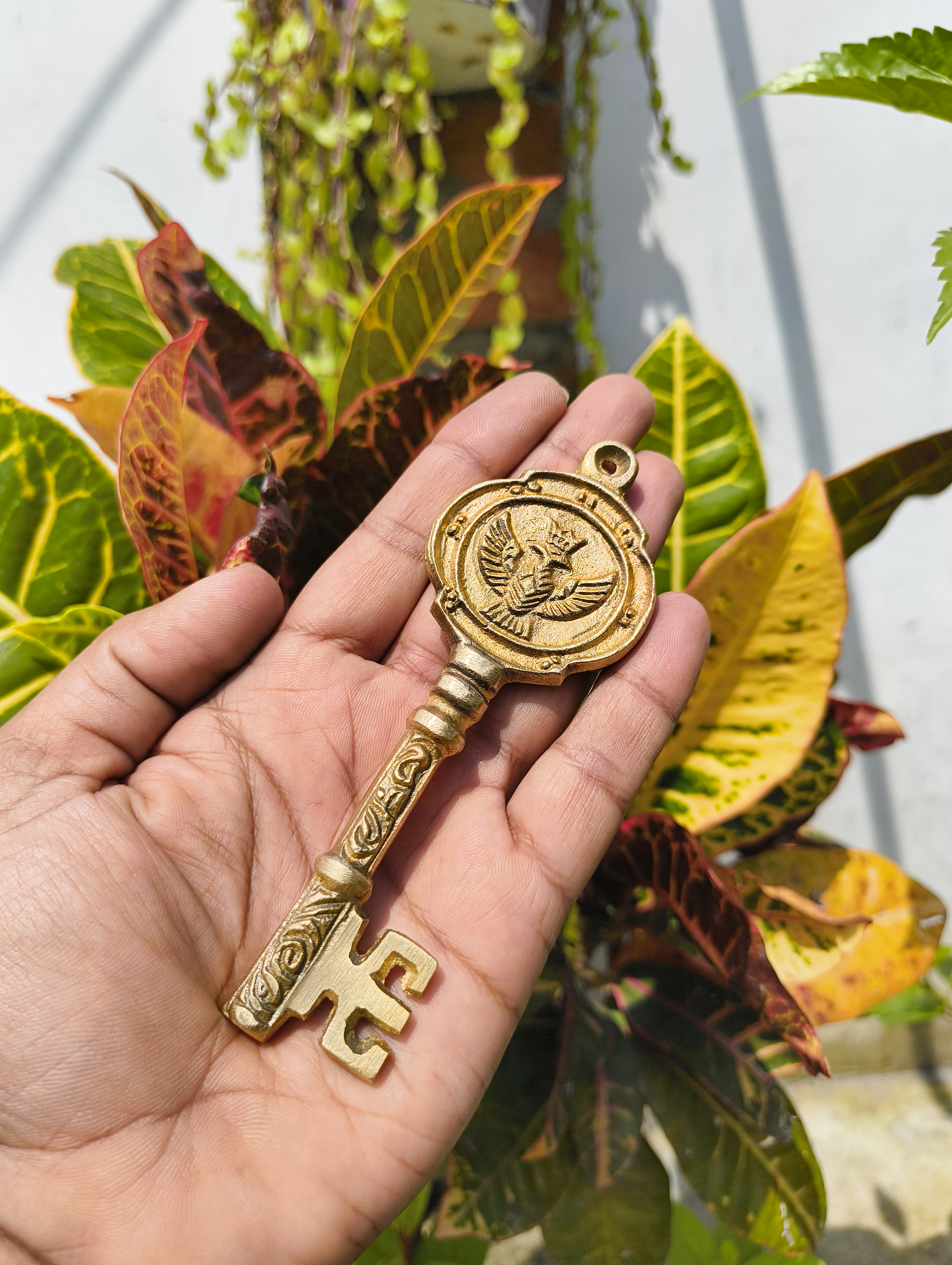 Antique Brass Key Showpiece (Set of 2) | Vintage Decor Collectible for Home & Office | Unique Gift Item