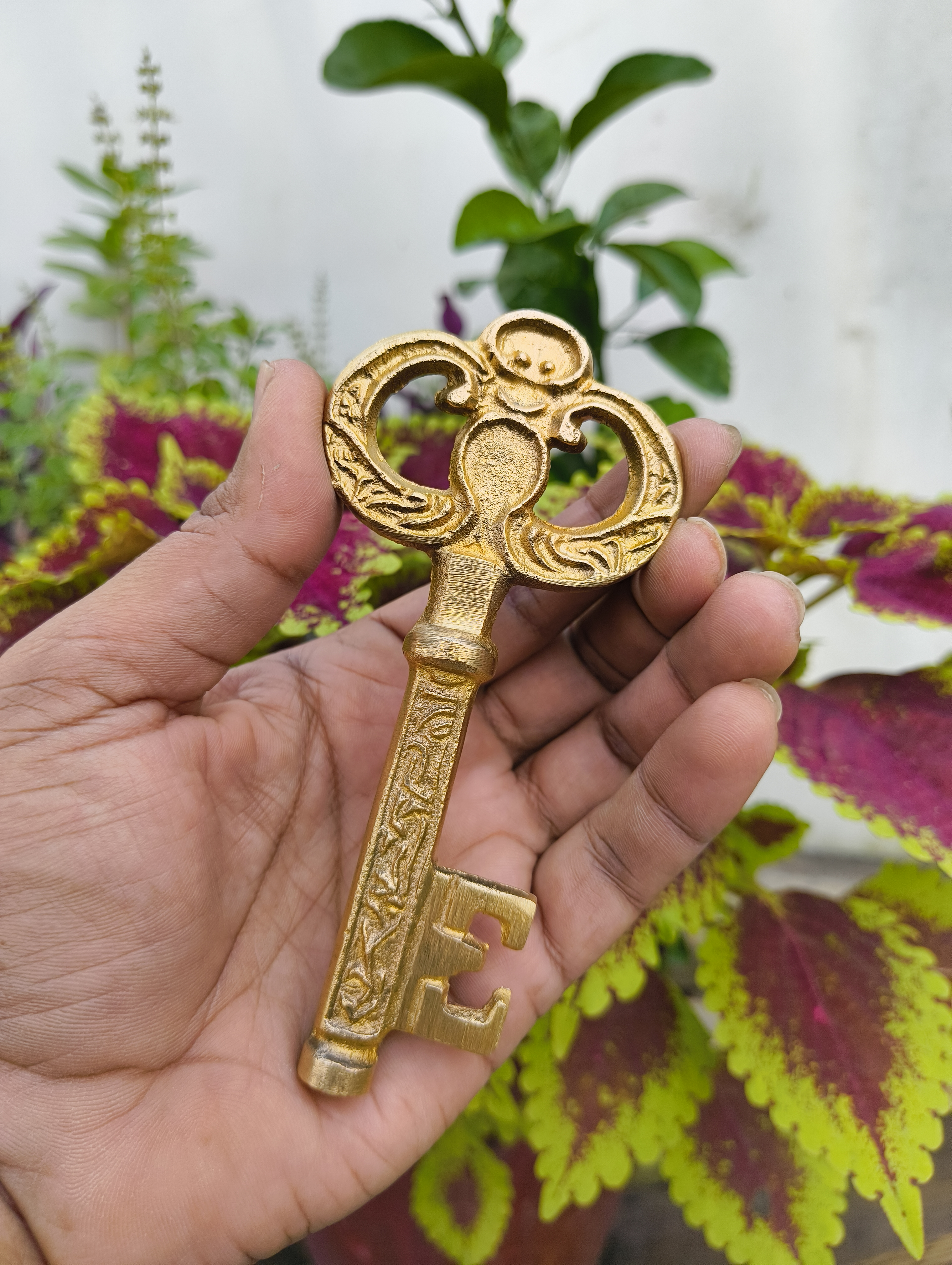 Antique Brass Key Showpiece (Set of 2) | Vintage Decor Collectible for Home & Office | Unique Gift Item