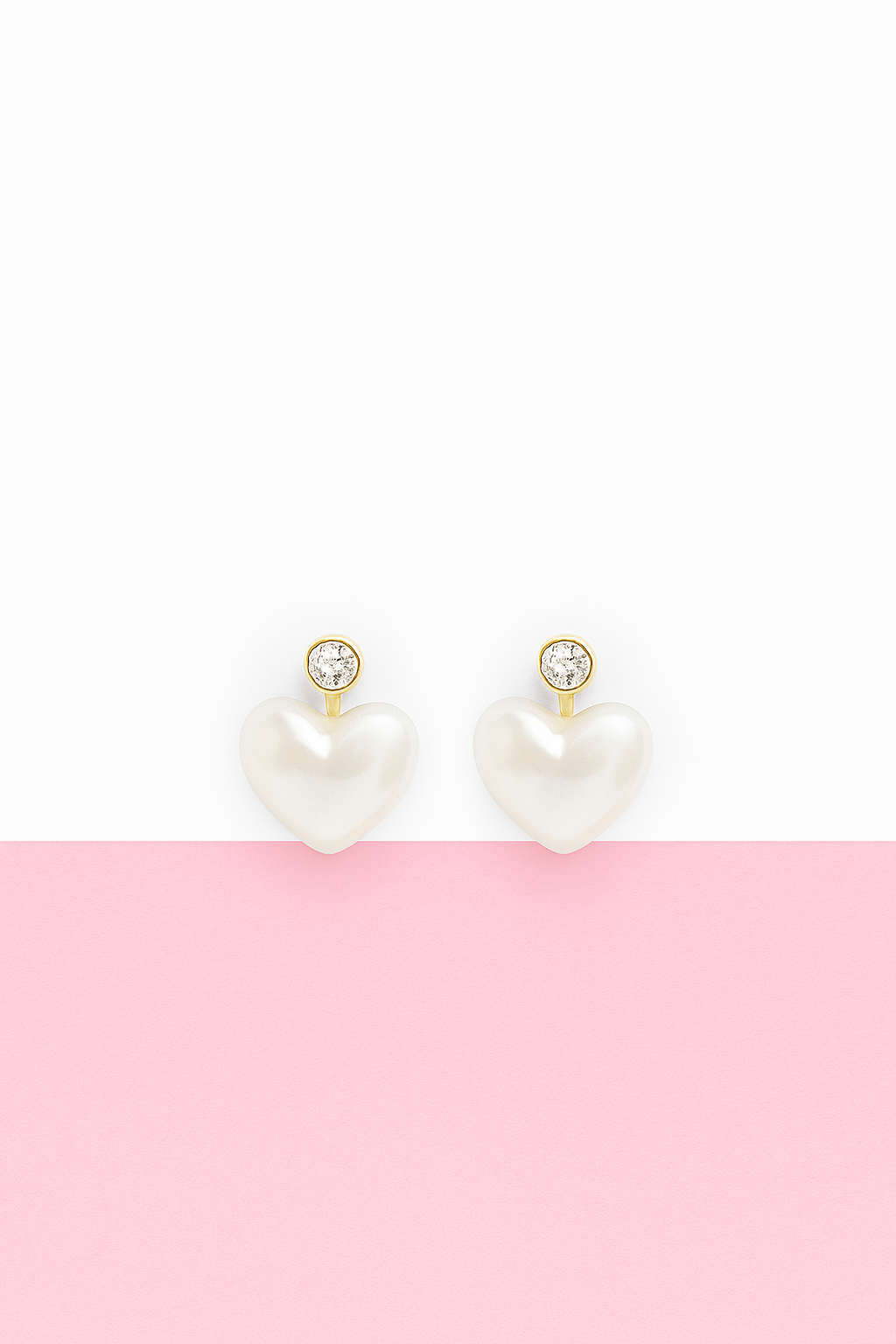 Pearl Heart Stud Earrings