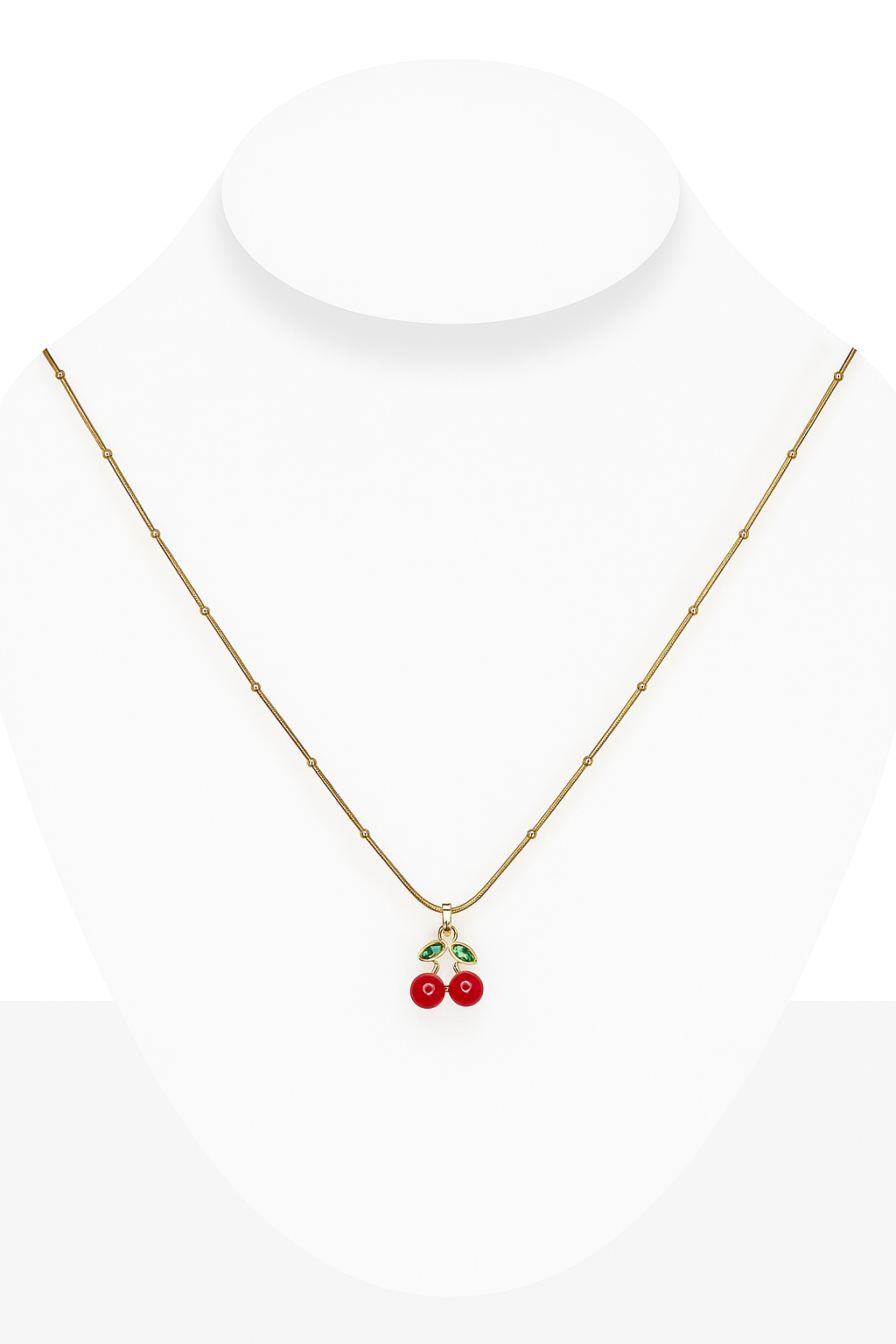 Cherry Charm Pendant With Golden Chain Gift for Girls & Women