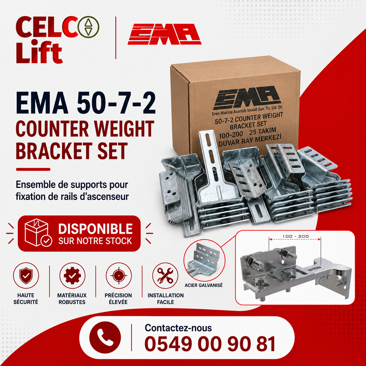 EMA 50-7-2 Counter Weight Bracket Set