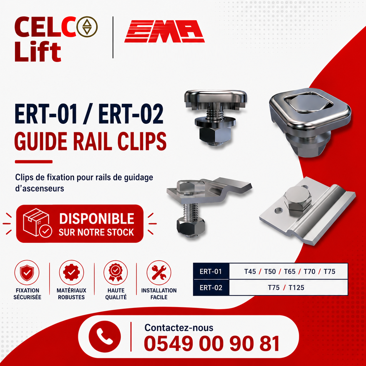 ERT-01 / ERT-02 Guide Rail Clips