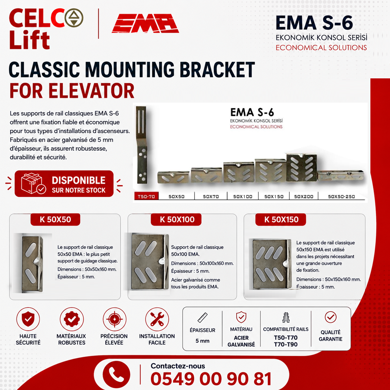 Classic Mounting Bracket for Elevator - EMA S-6