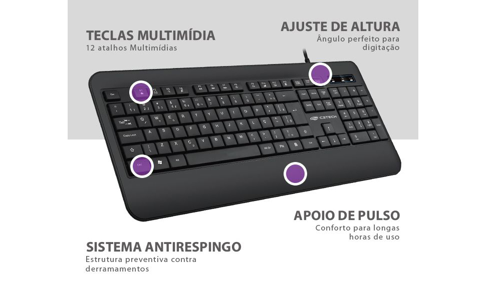 Teclado USB Multimídia KB-M10