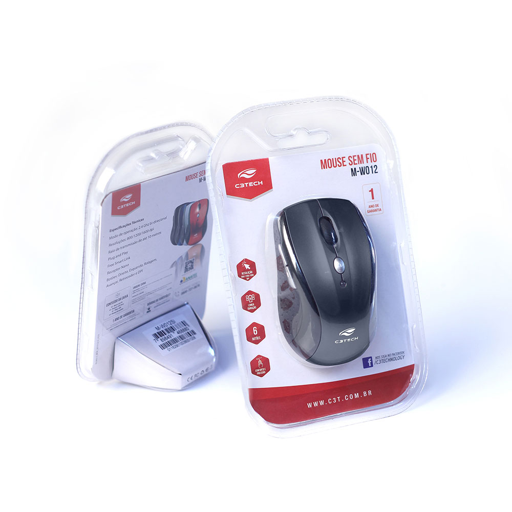 Mouse sem fio RC nano M-W012BKV2 C3Tech