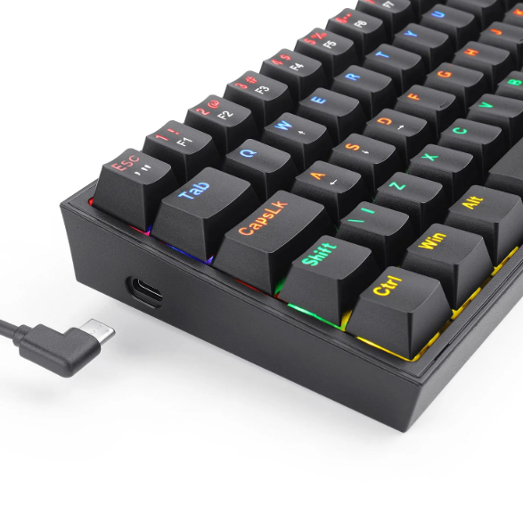 TECLADO MECANICO GAMER FIZZ RAINBOW PRETO SWITCH