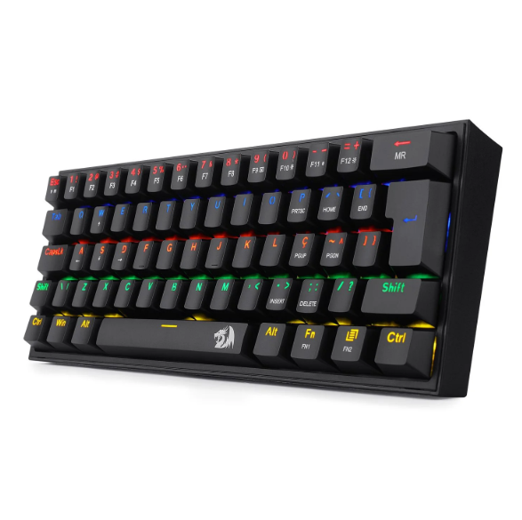 TECLADO MECANICO GAMER FIZZ RAINBOW PRETO SWITCH