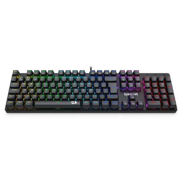 Teclado Mecânico Gamer Redragon Sindri Rainbow, ABNT2 – Preto