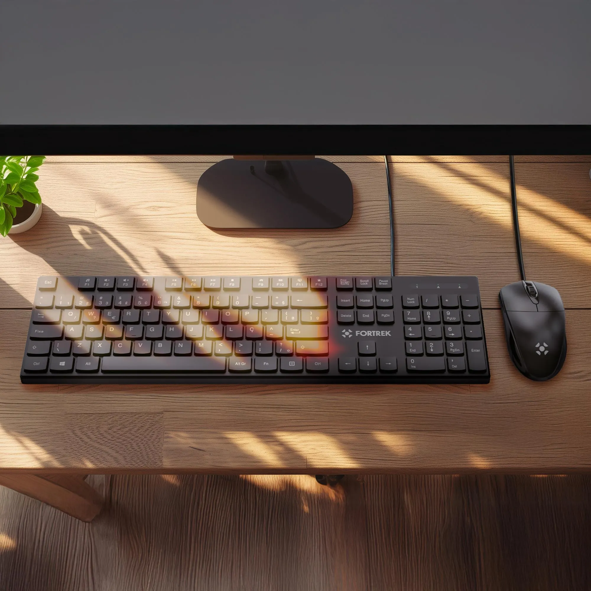 Kit mouse e teclado Fortrek C13 office USB ABNT2 