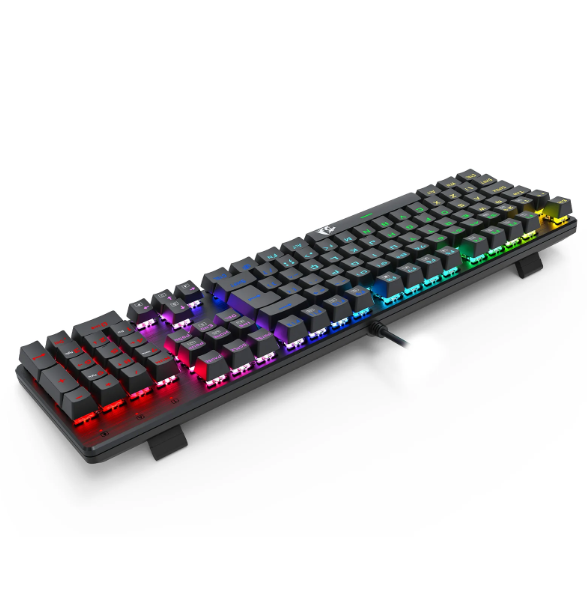 Teclado Mecânico Gamer Redragon Sindri Rainbow, ABNT2 – Preto